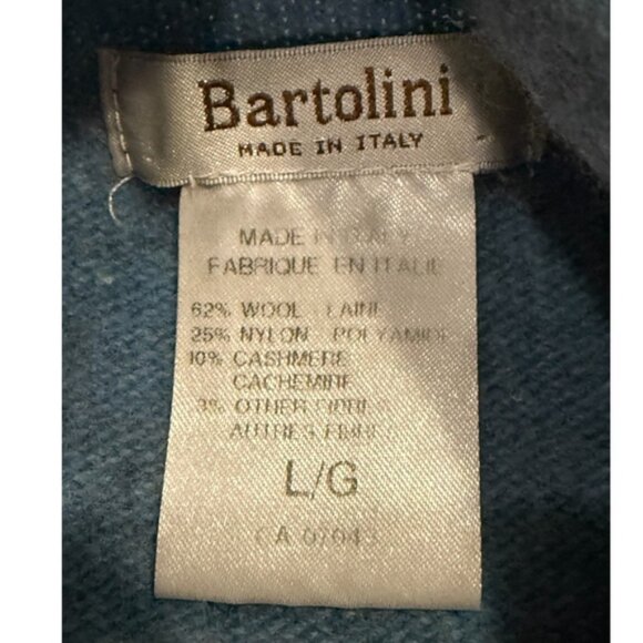 Bartolini Sweater Womens Large Blue Wool Cashmere Blend Mock Neck Italy Pullover - Picture 7 of 8